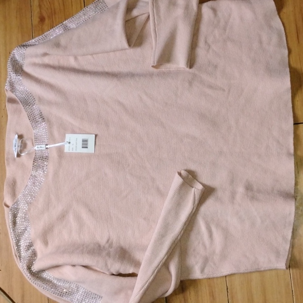 Pink Sweater with Silver Accents